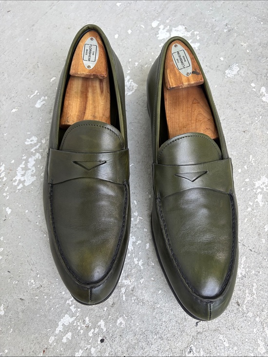 Prada Other - Prada all green leather loafers